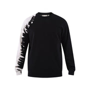 No Boundaries All Gender Fleece Crewneck Sweatshirt, Black Tie-Dye, Medium