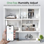 Nepsam Dehumidifier 35 Pint with WiFi Smart Control, Portable Quiet Unit, Real-Time Humidity Display, 24H Timer, Child Lock, Auto Defrost, Continuous Drainage T-DH25-1052-30WT