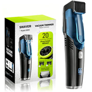 Cshidworld 01VBTM9889BL All-in-One Vacuum Mustache Trimmer With Precision Dial, Blue