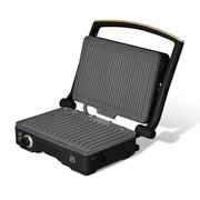 Made By Gather 19988 Beautiful 2-in-1 Panini Press & Grill with Detachable Plates, 1200W, Black Sesame, EverGood Ceramic Nonstick Coating, 10.25 x 7 in,