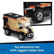 LEGO City Mountain Bike Adventure Van Building Toy, 260 Pieces, 2 Mountain Bikes, Fold-Down Rack, Opening Doors, 2 Minifigures with Repair Accessories, Ages 7+, 60512