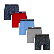 Champion Boys 5 Pack Small 6/7 Performance Boxer Brief, Red Blue Gray Black - Breathable Mesh