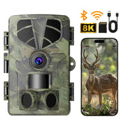 QUNSE HL-9036 Trail and Game Camera, 60MP Photos, 8K Video, 0.2s Trigger Speed, No-Glow Night Vision, 65ft Range