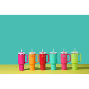 Stanley Quencher H2.0 FlowState 40 oz Insulated Stainless Steel Tumbler, Bright Lime, BPA-Free, Recycled Material, Car Cup Holder Compatible