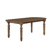 My Texas House Adler Extended Oval Dining Table with 12-Inch Removable Leaf, Provincial Brown, Seats 6