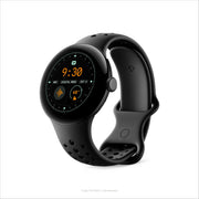 Google Pixel Watch Active Sport Band, Large Size 165-210mm, Obsidian Silicone, Breathable Perforated Design, Waterproof, Compatible with Pixel Watch 2 and 41mm Pixel Watch 3, GA05164-WW