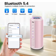 Cillso Portable Bluetooth Speaker M17, 20W HD Stereo Sound, Bluetooth 5.4, 20H Playtime, RGB LED Lights, IPX7 Waterproof, TWS Pairing, Pink
