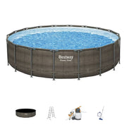 Bestway 561DYE Power Steel Round Above Ground Pool Set, 18' x 48
