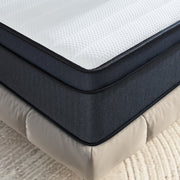 LQB 12 inch Medium Hybrid Innerspring Mattress in a Box, Queen, Black - Euro Top