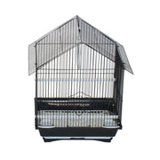 YML House Top Style Small Parakeet Bird Cage, Black, 11 in L x 9 in W x 16 in H, A1114MBLK