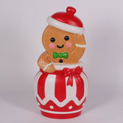 Holiday Time Lighted Blow Mold Gingerbread in Cookie Jar Outdoor Christmas Decoration