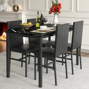 Segmart Dining Table Set Modern Faux Marble Tabletop
