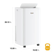 Whirlpool WHNP141AW 10,000 BTU (14,000 BTU ASHRAE) Portable Air Conditioner with Remote, 700 Sq ft