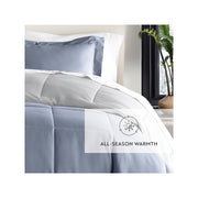 Casual Comfort Solid Reversible Lightweight Down Alternative Comforter Set - STONE LIGHT GRAY ONE SIZE