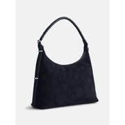 Scenario Women's Shoulder Bag, Faux Suede, Braided Adjustable Strap, Large Size, Black