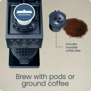 Chefman Caffeinator Single Serve Coffee Maker, 48 oz Removable Water Reservoir, Adjustable Brew Strength, Iced Coffee Function, Touch Controls, Concrete