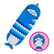 Happy Nappers Medium Blue Shark 2-in-1 Pillow and Sleepy Sack, Plush Polyester, 54 x 20 in