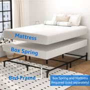 Mainstays Ardent Full 7in Metal Bed Frame, Heavy Duty Steel, Black, High Profile, Tool-Free Assembly