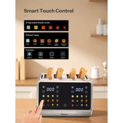 Yabano 7703 4 Slice Toaster, Touchscreen, Dual Independent Control Panels, Stainless Steel