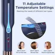 InGlam HS0118 Infrared Flat Iron Hair Straightener, 1.75 in Wide Titanium Plates, Ionic Technology, 11 Temperature Settings, Prussian Blue