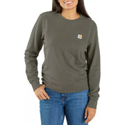 Carhartt Relaxed-Fit Midweight French Terry Crew-Neck Sweatshirt - Dusty Olive - M