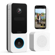 AOSU V8E2CA11 2K /3MP Wireless Doorbell Camera with Chime  Head-to-Toe View Video Doorbell  Smart Parcel Detection  2 Way Audio  Night Vision