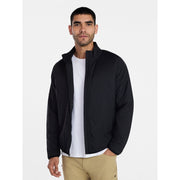 Ozark Trail Men's Light Insulated Nylon Zip Jacket, Wind- and Water-Resistant, Rich Black, Mid-Length, 3XL, Rich Black