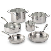 Tramontina Triverge 10 Piece Tri Ply Clad Stainless Steel Cookware Set, Induction Ready and Oven Safe
