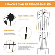 SNYNUXX Metal Detachable Trapezoidal Garden Trellis Set, Black, 60 Inch, Pack of 4