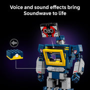 LEGO Icons Transformers Soundwave Building Kit with Ravage and Laserbeak Figures, 1505 Pieces, Collectible Display Plaque, Model 6530082