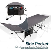 ZONETECH TA0004/2 Folding Classic Premium Outdoor Travel Camping Cot, Grey