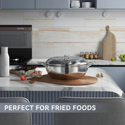 NARABB Stainless Steel Tempura Frying Pot With Lid