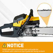 Amobro TimberMaster 20-Inch 58CC 3.4HP Gas Chainsaw with Auto-Lube Smart Saw for Tree and Wood Cutting