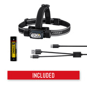Coast Rechargeable LED Headlamp, 2000 Lumens, Waterproof IP68, Dual Power, Tri-Color Modes, Blue Black, WPH34R