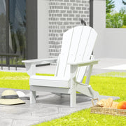 Westintrends Outdoor Folding HDPE Adirondack Chair, Patio Seat, Weather Resistant, White