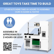 Delta KT86593GN-1652 Children Deluxe Modern Toy Kitchen Playset White