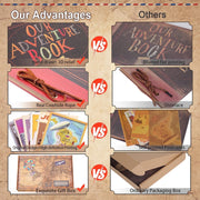 TJT Our Adventure Book Scrapbook Photo Album, Vintage Leather Hardcover with 3D Embossing (Hardcover)