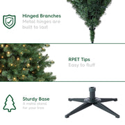 Holiday Time SG66M3CAPL05 6.5' Pre-Lit Windham Spruce Green Artificial Christmas Tree with Warm White LED Lights