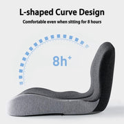 Ergonomic Memory Foam Seat Cushion with L-Shaped Lumbar Support and Coccyx Cutout, Non-Slip Base for Office Chair, Car, Wheelchair