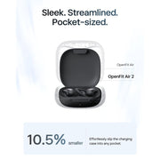 Shokz OpenFit Air 2 Open-Ear True Wireless Bluetooth Earbuds, Water Resistant, Black, T520-ST-BK-US