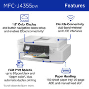 Brother INKvestment 4355 Wireless Color Inkjet All-in-One Printer, 1.8