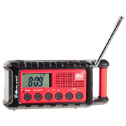 Midland ER310 Emergency Solar Hand Crank AM/FM Digital Weather Radio, Red/Black