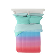 Your Zone 49H7C 453201 7 Piece Rainbow Ombre Polyester Bedding Set for Girls, Full