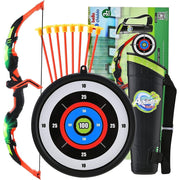 YCFUN Kids Bow and Arrow Toy Set, Complete Archery Kit with 2 Bows, 20 Arrows, 2 Targets, and 2 Quivers, Non-Toxic, LED Light Up, Outdoor and Indoor Play for Ages 3+
