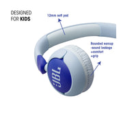 JBL Junior 320 Wired Kids On-Ear Headphones with Built-In Microphone, Safe Sound Under 85dB, Foldable Design, Purple