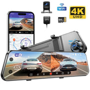 Azdome PG17 4K Rear View Mirror 4K Front & 1080P Rear Dash Cam Camera