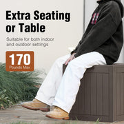 Gianna 31 Gallon Resin Deck Box Waterproof UV Resistant Outdoor Storage Box Brown Rectangle JBX