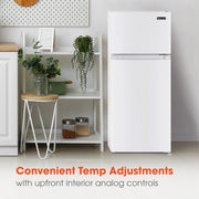 Magic Chef Compact Refrigerator with Freezer, 4.5 Cu. Ft., Reversible Door, Energy Star Qualified, White, HMDR45W