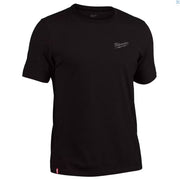 Milwaukee 603B-M Men's Cotton/Polyester Short-Sleeve Hybrid Work T-Shirt, Medium Black