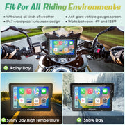Carpuride 502 Wireless Carplay Screen Motorcycle Display Stereo Bluetooth Waterproof 5